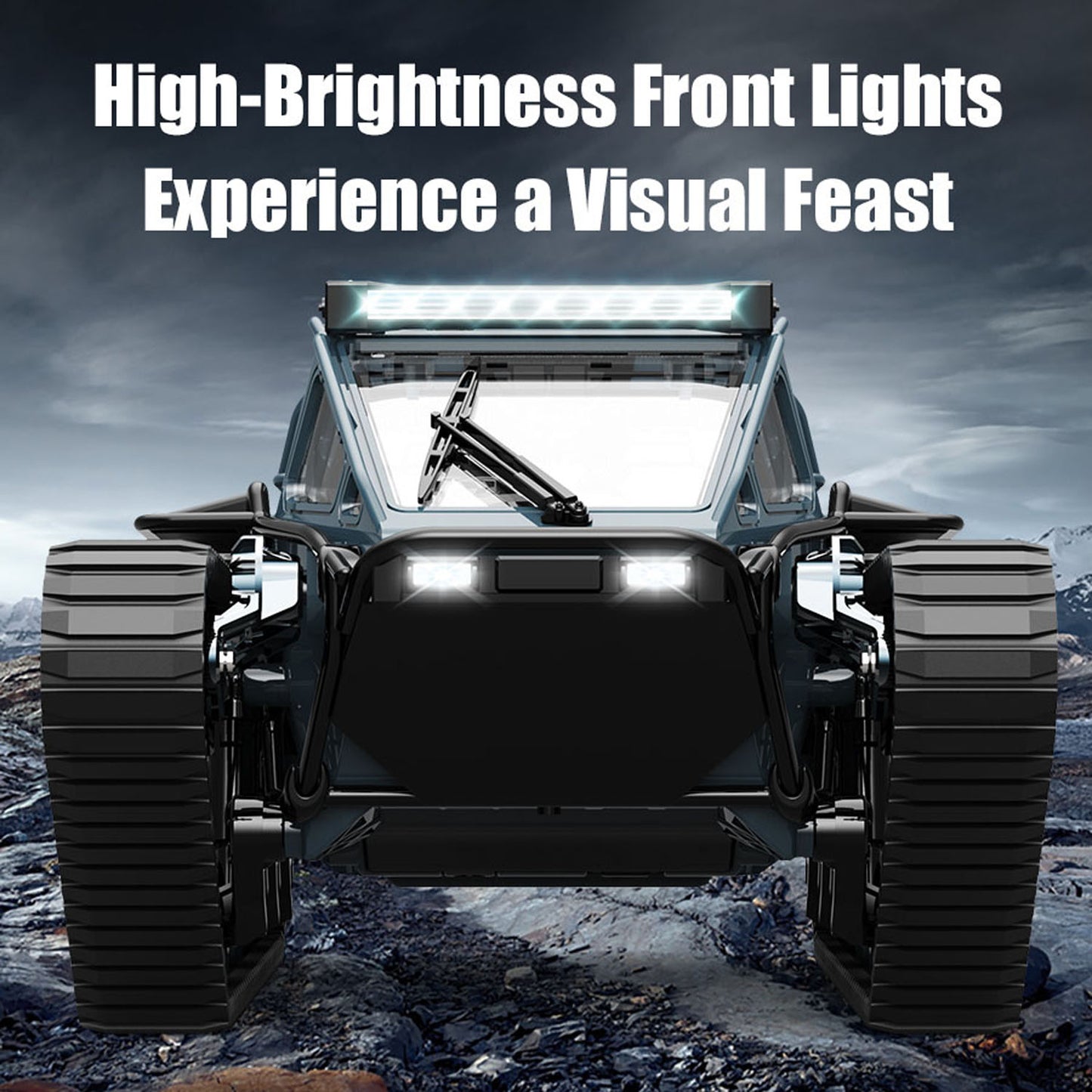 1/18 RC Drifting Tracked Off Road Vehicle C8812 2.4GHz Remote Control Simulation Model Car LED Lights 360 Degree Rotation RTR