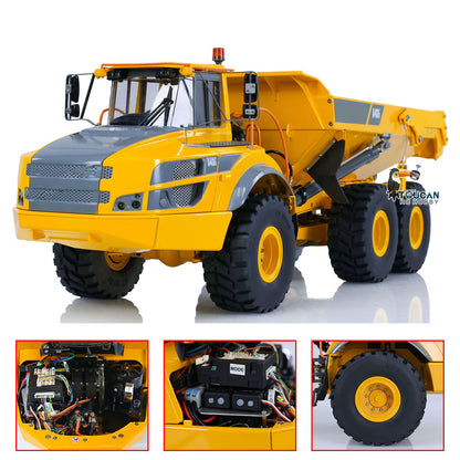 In Stock Double E A40G 1/16 Hydraulic RC Articulated Truck Metal RTR Dump Radio Controlled Car Construction Vehicle Hobby Model RTR