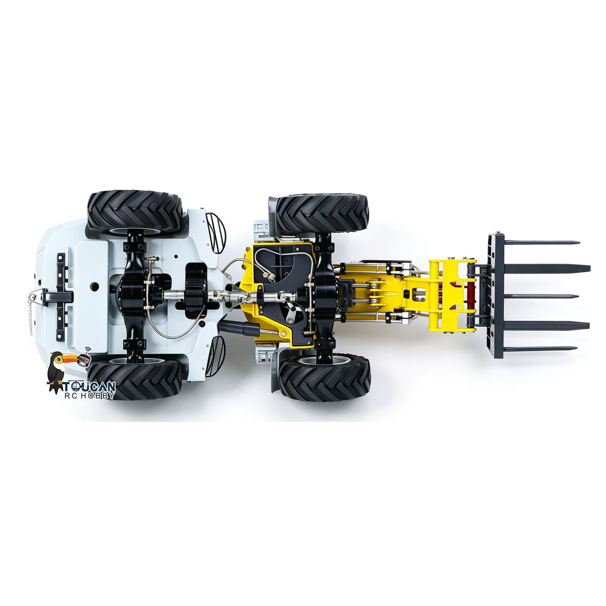 TOUCAN RC HOBBY LESU RTR 4X4 1:14 RC Hydraulic Telescopic Arm Loader AOUE AT1050 Metal Fork Lift Trucks Light Sound Flysky I6S Radio Battery