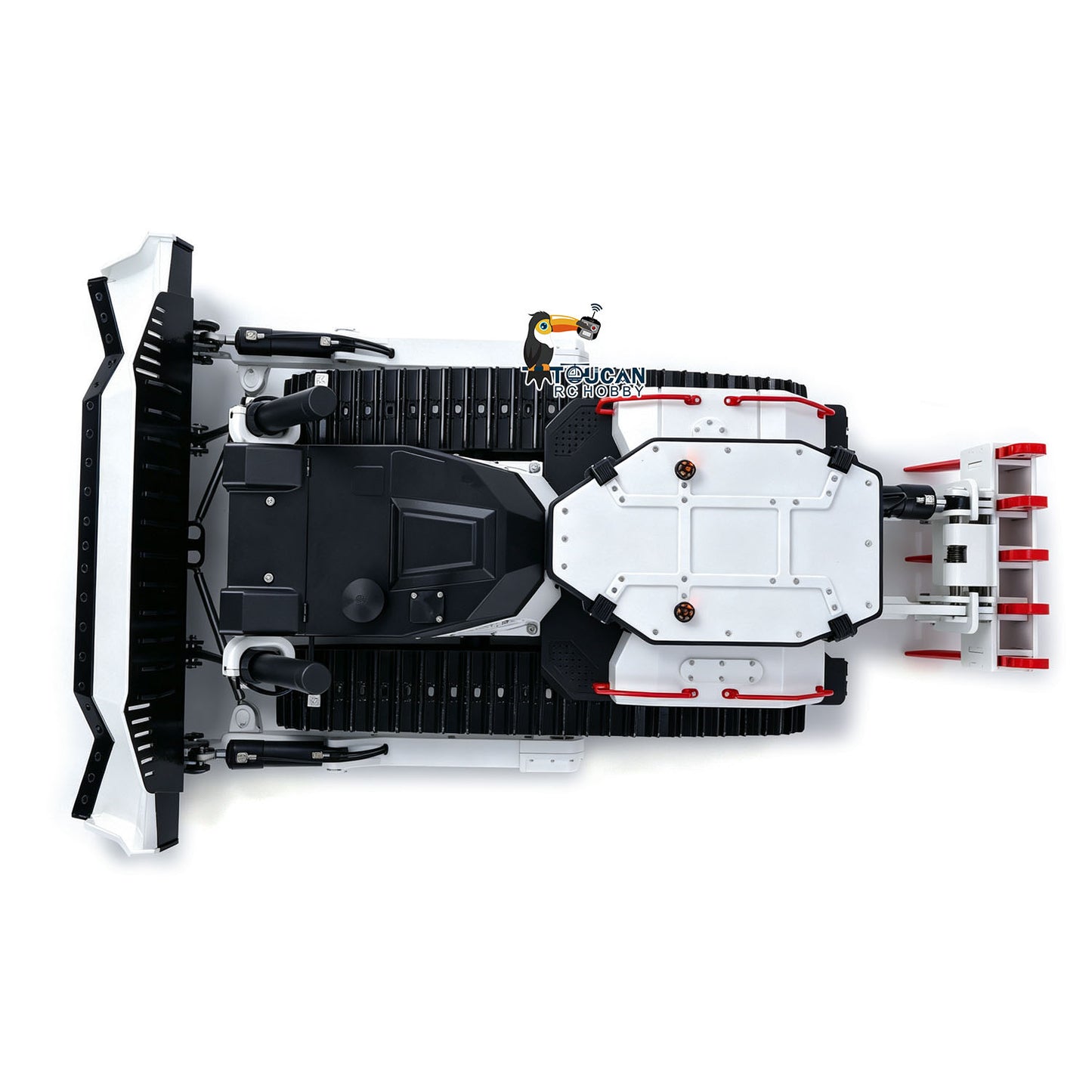 TOUCAN RC HOBBY D155AX 1/12 Metal RC Hydraulic Bulldozer RTR 7-Channel Valve Brushless Motor 5-Shank Rear Plow Light Sound for Model Enthusiast