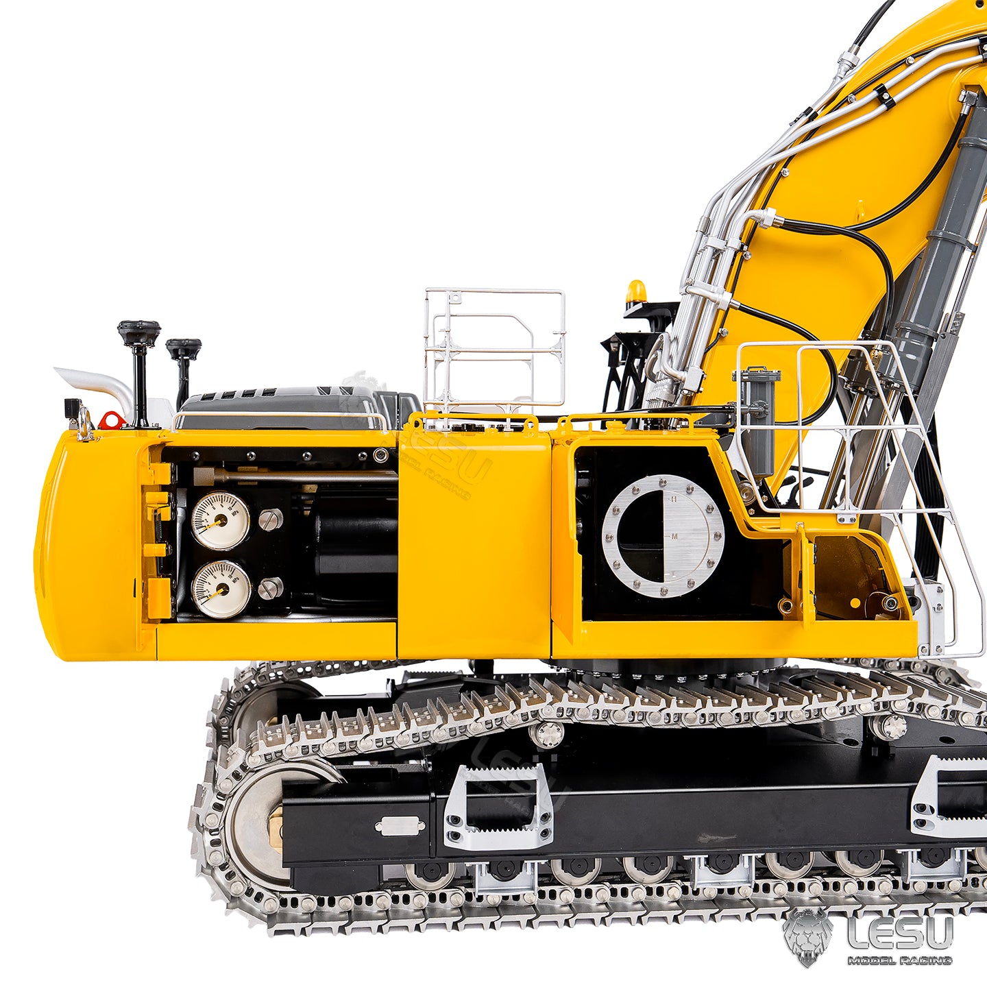 Metal LESU 1/14 RC Hydraulic Excavator 2 Arms LR956 Remote Control Digger Model 4MPA Dual Pumps Light 3S Battery PL18EV LITE