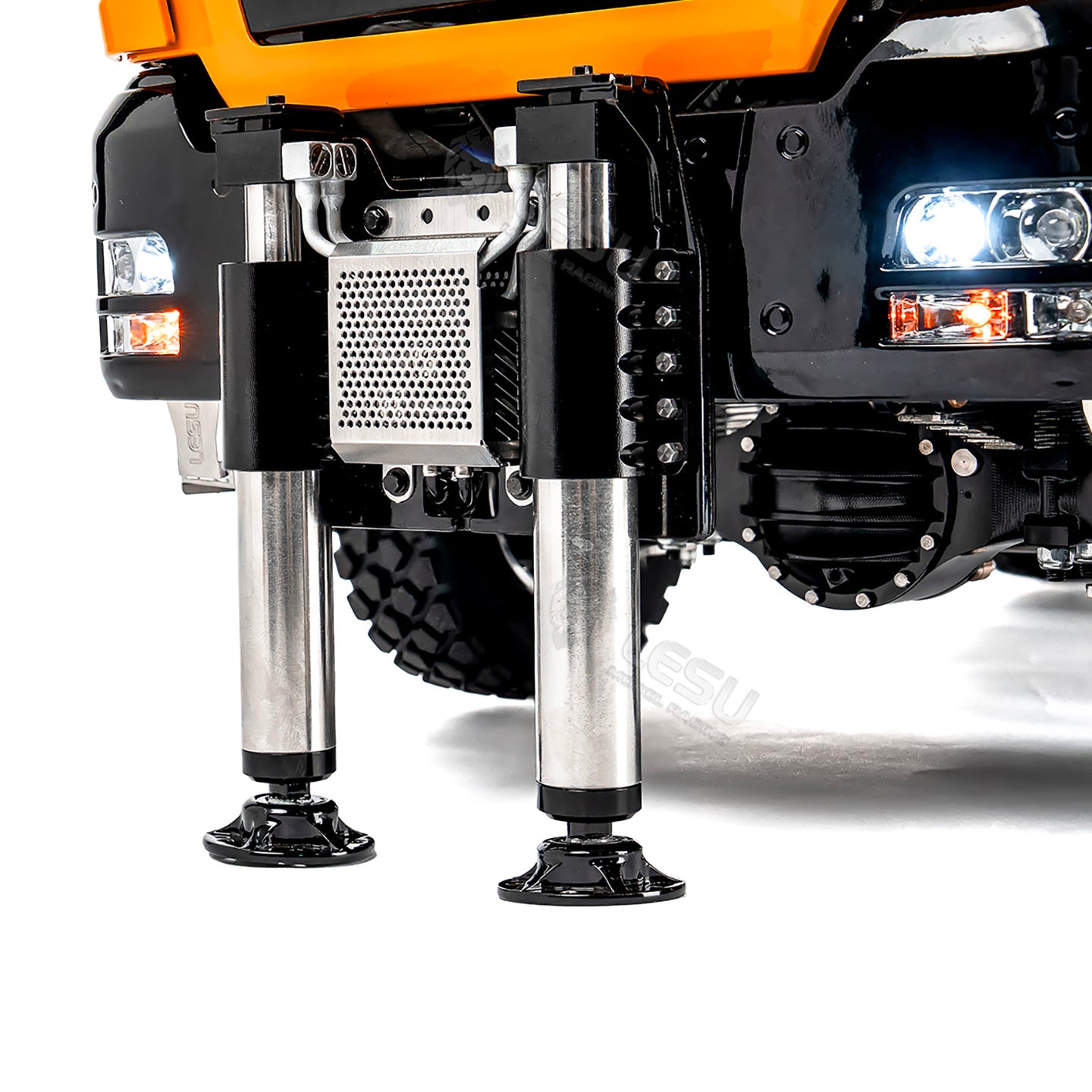 LESU 3363 1/14 8X8/6X6 Metal RC Hydraulic Crane Truck Axles Differential Locks 7CH Valve 6 Outriggers 3-speed Gearbox Light Sound for Adult
