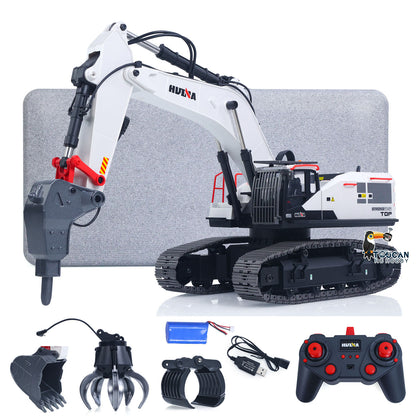US Stock 1/14 HUINA RC Metal Remote Controlled Excavator 1594 594 2.4G Radio Light Battery USB 22CH Sound Gift Boys Girls