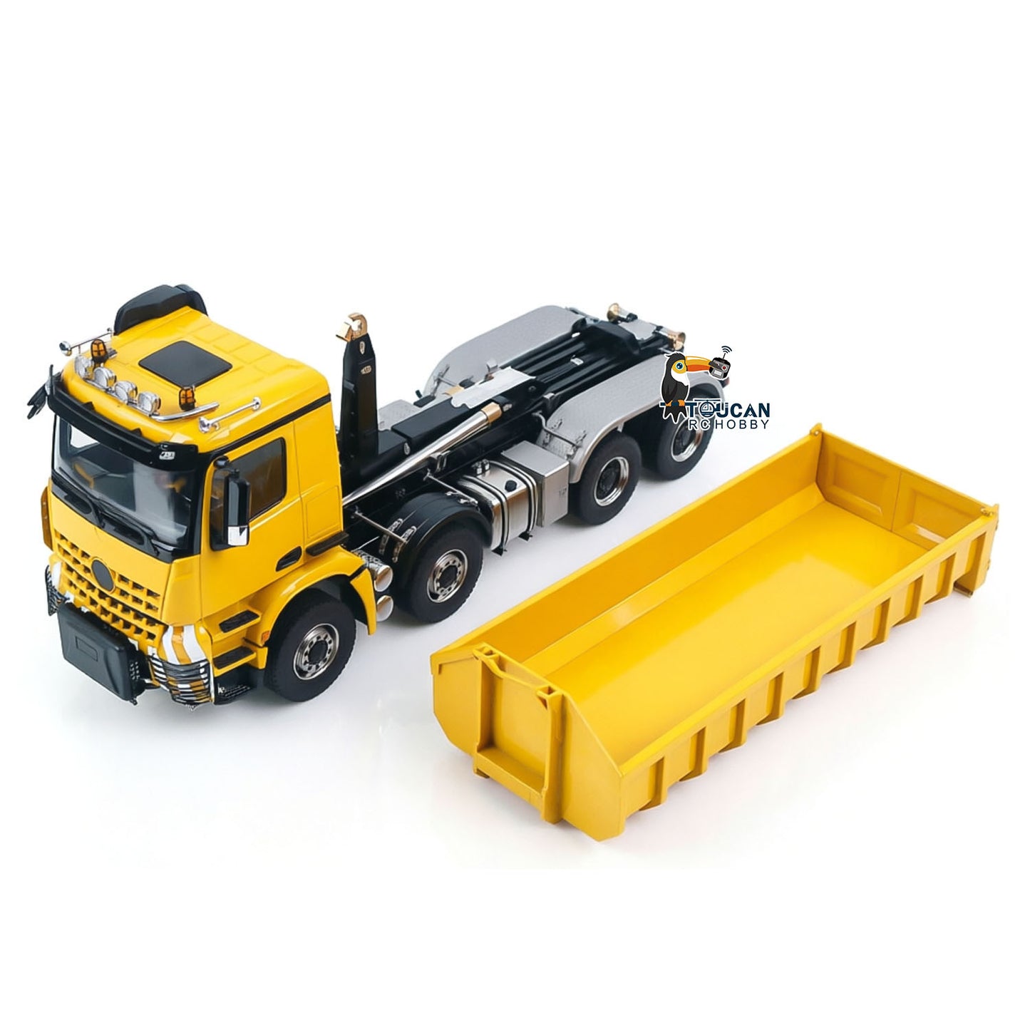 1/14 Remote Control Hydraulic Full Dumper 8*8 5 Valves RC Roll On Off Tipper Engineering Vehicle Differential Locks No Charger