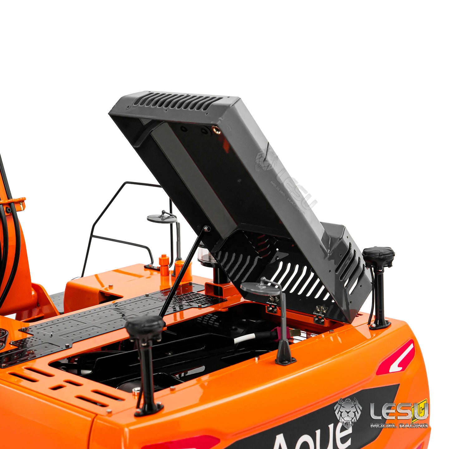 In Stock Metal LESU 1/14 Remote Control Digger Aoue DX350LC RC Hydraulic Excavator Model 3CH Valve 4MPA Pump Flysky ST8 Battery Lights