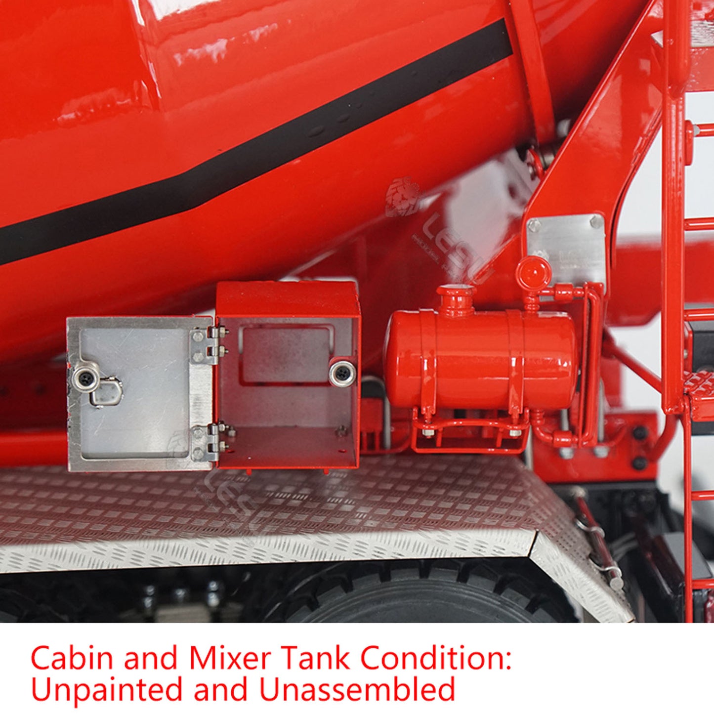 LESU 6x6 Metal 1/14 RC Mixer Truck for Remote Controlled Unpainted Agitating Lorry Concrete Car Model Motor Servo Sound Lights