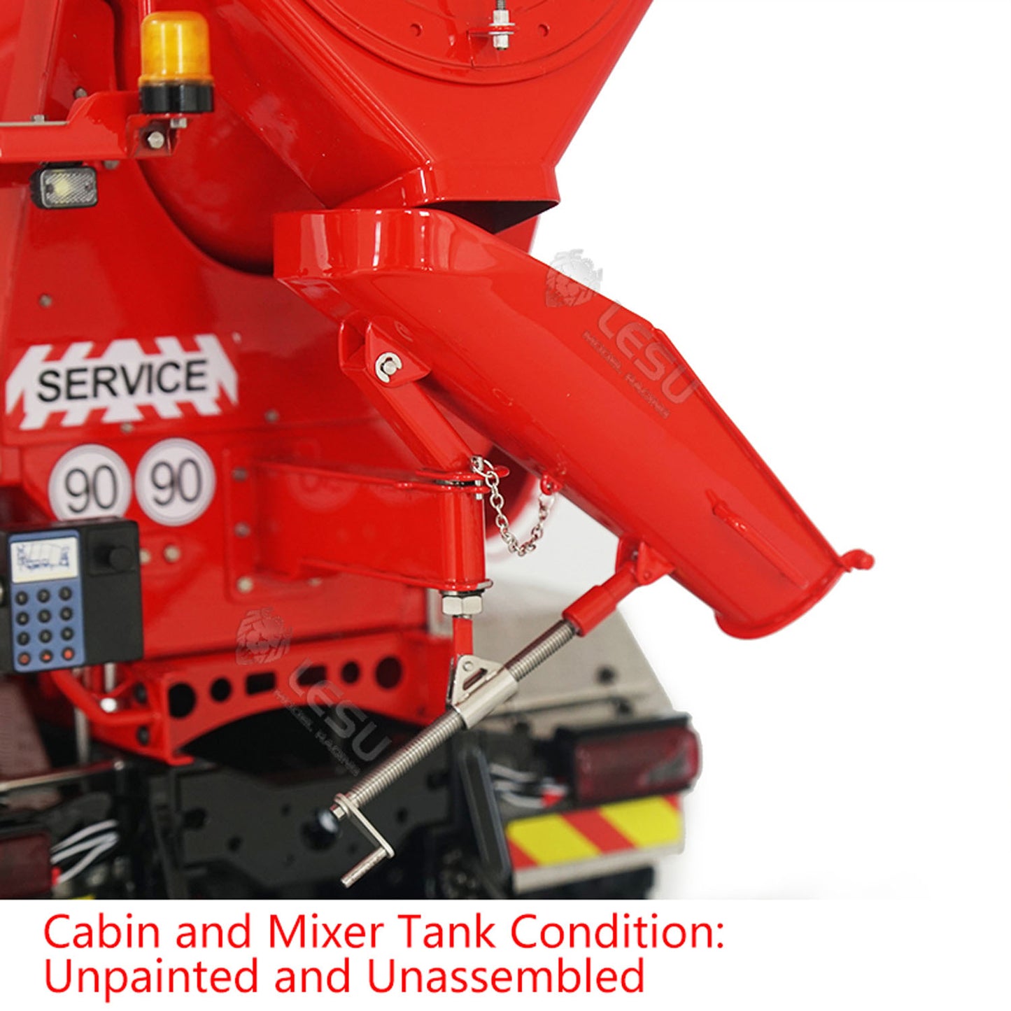 LESU 6x6 Metal 1/14 RC Mixer Truck for Remote Controlled Unpainted Agitating Lorry Concrete Car Model Motor Servo Sound Lights