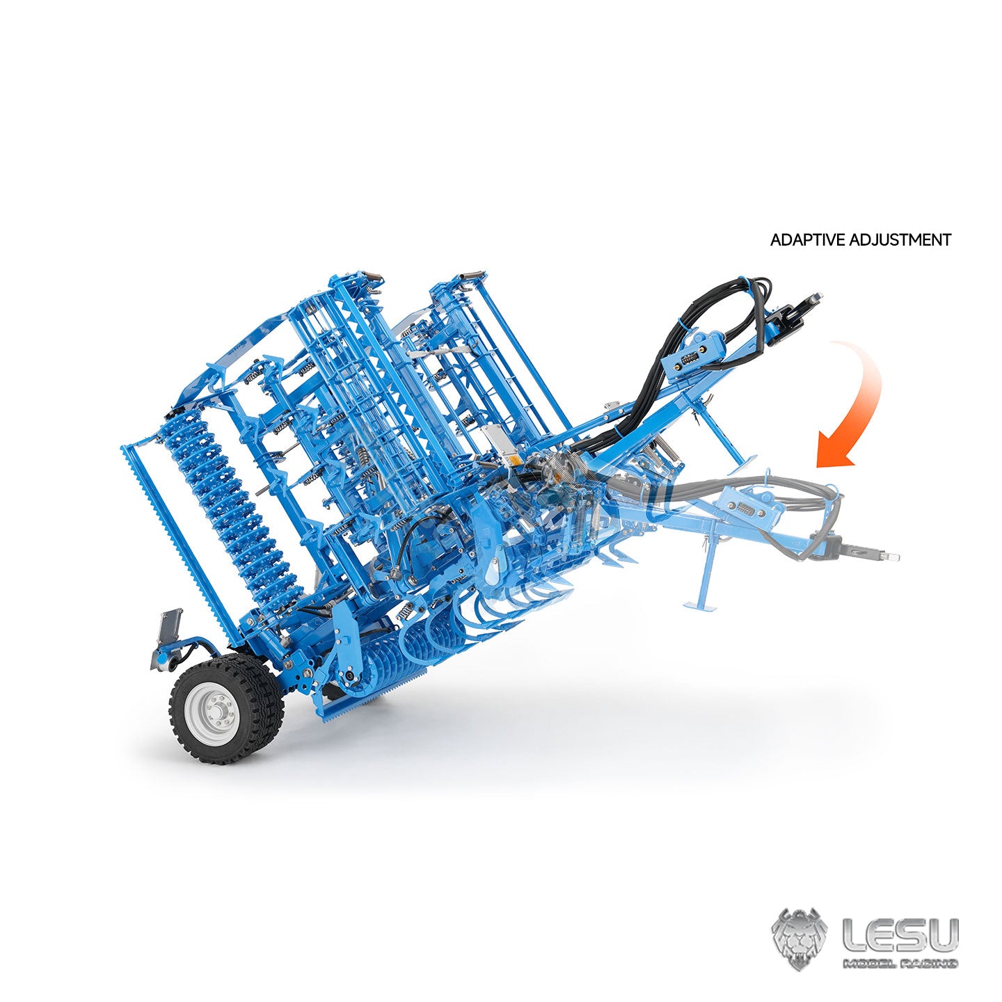 LESU Metal K500 Seedbed Pre-sowing Soil Preparation Machine Planter Plough for 1/14 RC Hydraulic Tractor Car AOUE 1050 Model