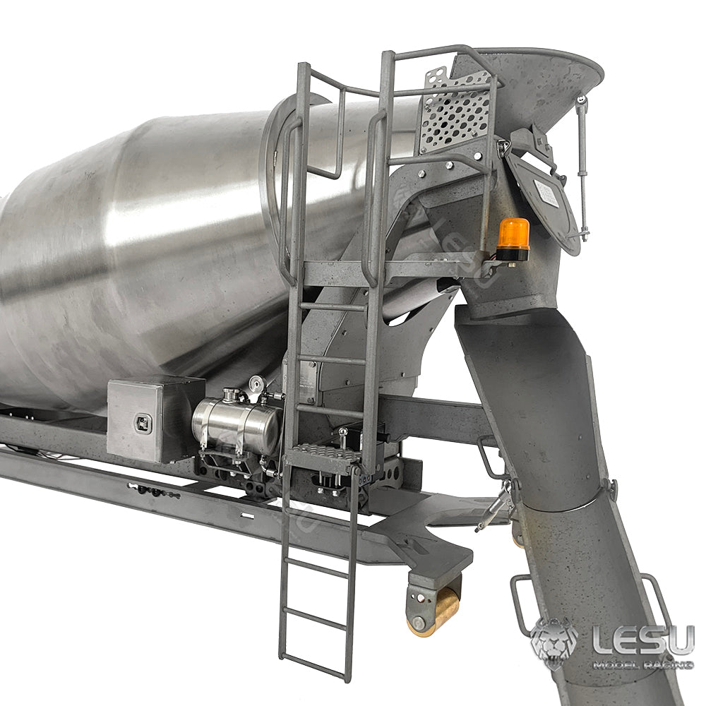 LESU 1/14 Metal DIY Upgraded Part Side Bumper Vacuum Tank Waste Bin Concrete Mixer for Tamiya Roll-off RC Dumper Vehicle Wood Trailer Rack