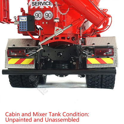 LESU 6x6 Metal 1/14 RC Mixer Truck for Remote Controlled Unpainted Agitating Lorry Concrete Car Model Motor Servo Sound Lights