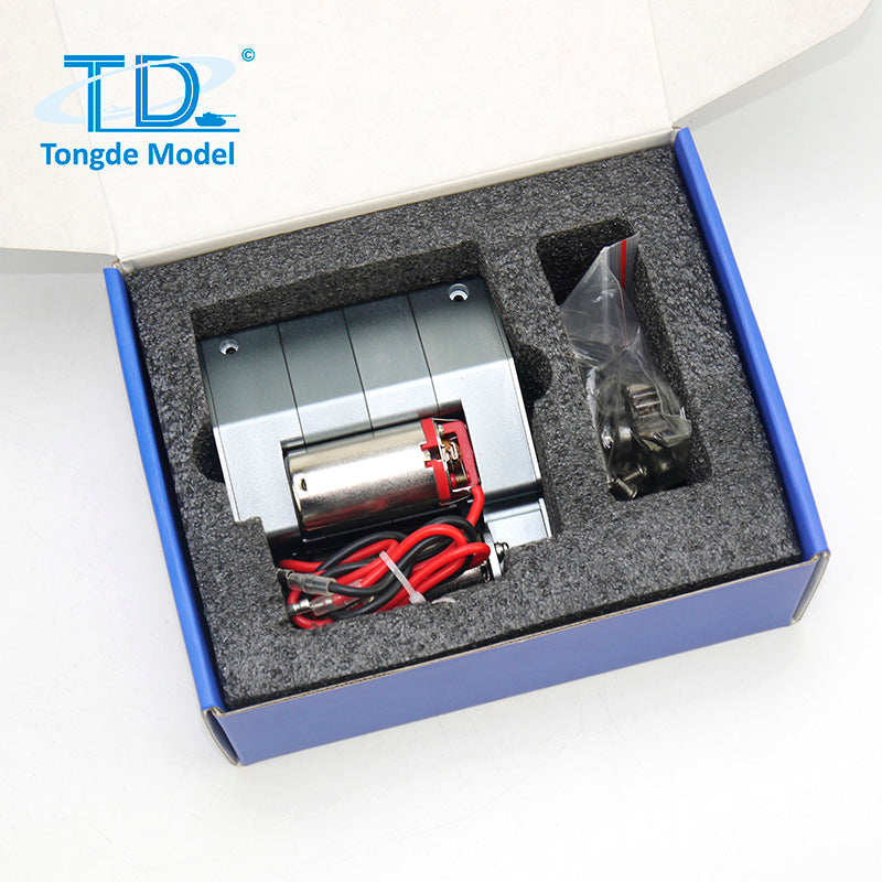Metal Dual-current Steel Driving Barrel Recoil Flash System Plastic 360 Degree Rotary Gear for Tongde 1/16 RC Tanks M1A2 M2A2