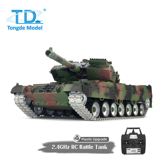 IN STOCK 1/16 Tongde RC Battle Tank German Leopard 2A7 Remote Control Military Panzer 320 Rotation DIY Hobby Model