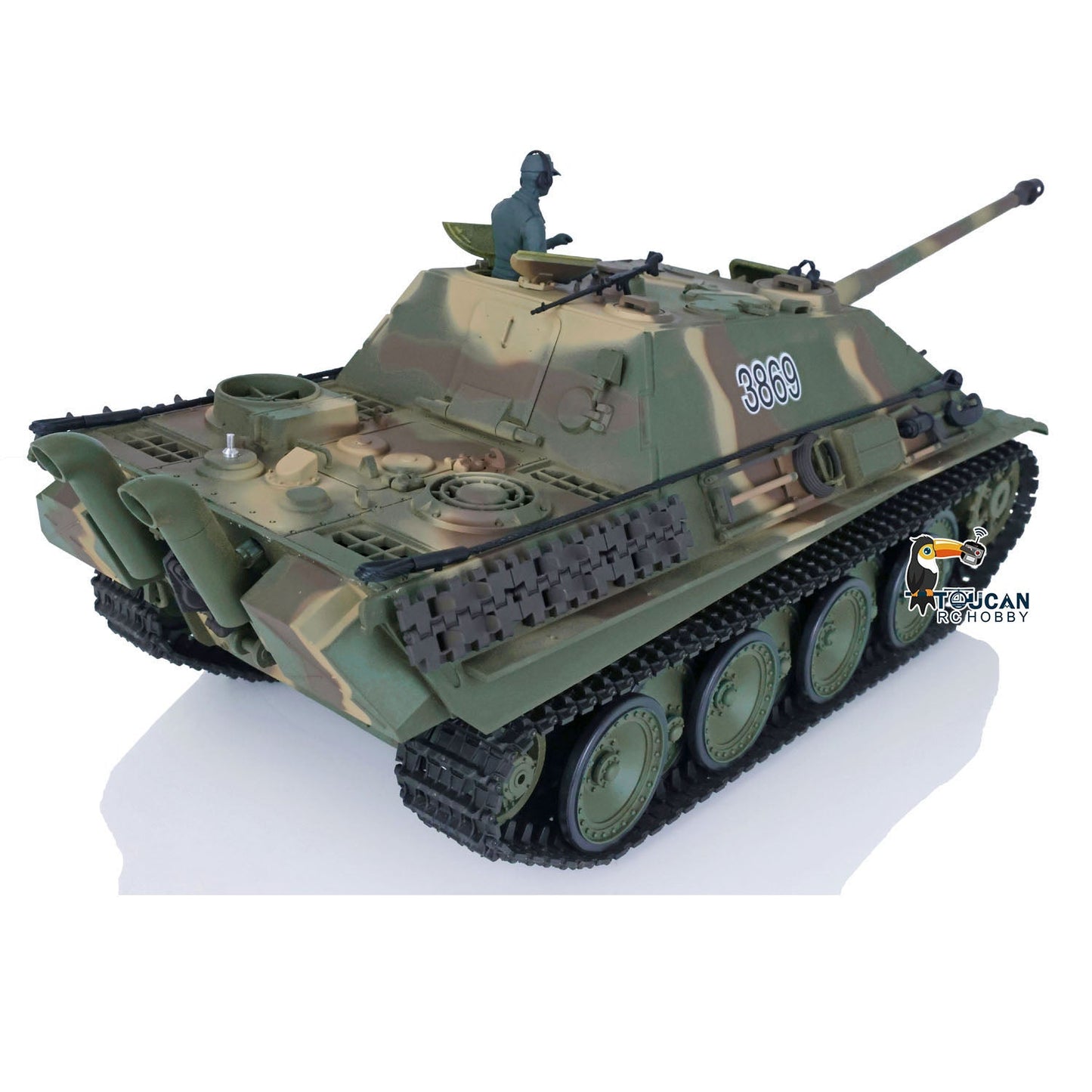 TOUCAN RC HOBBY Henglong 1/16 TK7.0 Plastic German Jadpanther 3869 RTR RC Tank FPV Infrared Combat BB Unit Smoke Steel Gearbox Metal Barrel