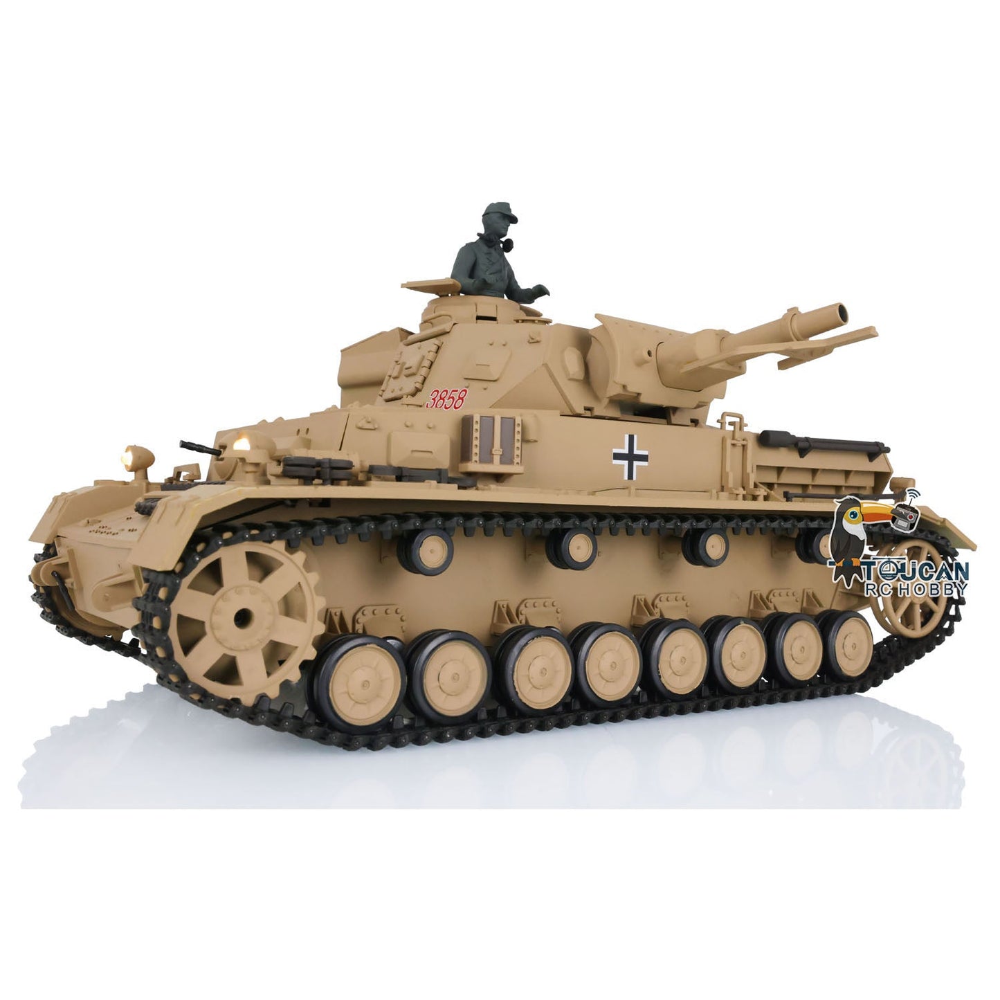 TOUCAN RC HOBBY Henglong 1/16 Plastic TK7.0 3858/3859 German Panzer IV F2 F RTR RC Tank FPV Infrared Comkbat 360 Degrees Turret Smoke BB Steel Driving Gearbox Metal Barrel