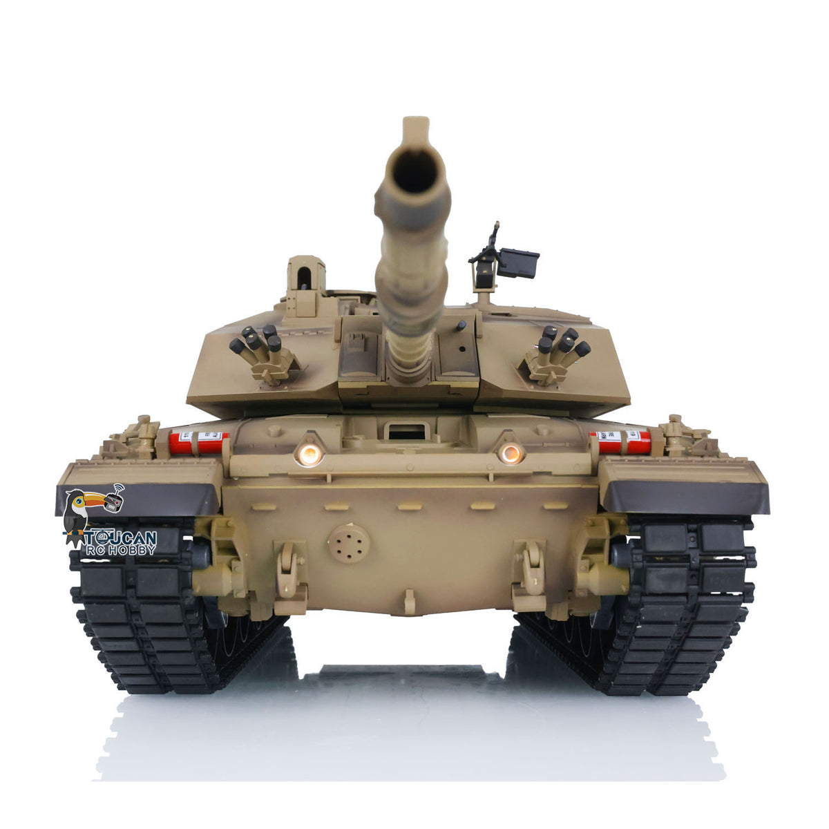 TOUCAN RC HOBBY Ausverkauft US-Lager 2.4G Heng Long 1/16 Maßstab 7.0 Kunststoff-Version Challenger II RTR RC Panzer Funksteuerung 3908 Gelb Ketten-Antriebsräder