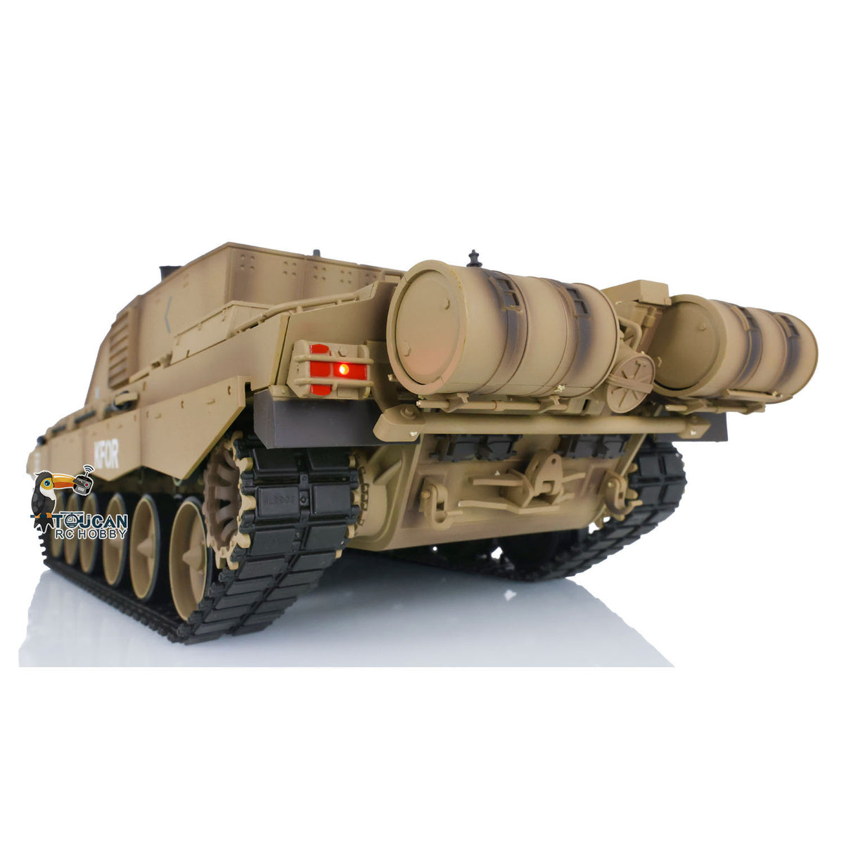 TOUCAN RC HOBBY Ausverkauft US-Lager 2.4G Heng Long 1/16 Maßstab 7.0 Kunststoff-Version Challenger II RTR RC Panzer Funksteuerung 3908 Gelb Ketten-Antriebsräder