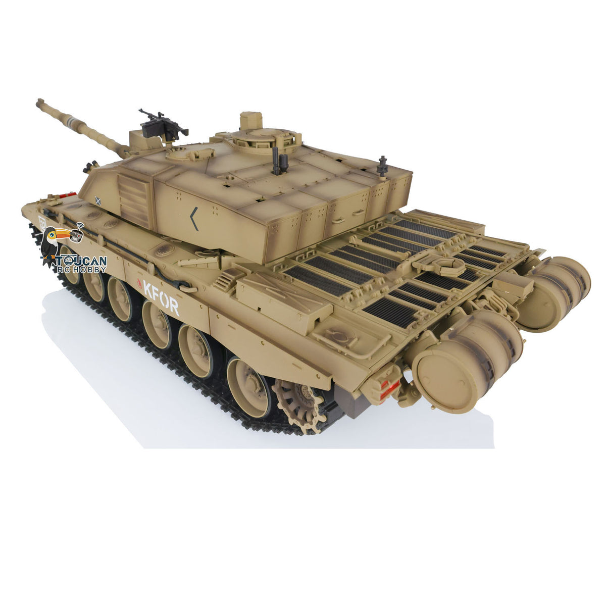 TOUCAN RC HOBBY Ausverkauft US-Lager 2.4G Heng Long 1/16 Maßstab 7.0 Kunststoff-Version Challenger II RTR RC Panzer Funksteuerung 3908 Gelb Ketten-Antriebsräder