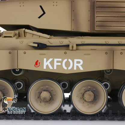TOUCAN RC HOBBY Ausverkauft US-Lager 2.4G Heng Long 1/16 Maßstab 7.0 Kunststoff-Version Challenger II RTR RC Panzer Funksteuerung 3908 Gelb Ketten-Antriebsräder