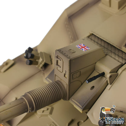 TOUCAN RC HOBBY Ausverkauft US-Lager 2.4G Heng Long 1/16 Maßstab 7.0 Kunststoff-Version Challenger II RTR RC Panzer Funksteuerung 3908 Gelb Ketten-Antriebsräder