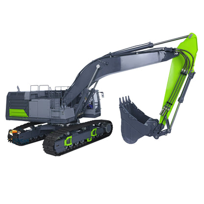 LESU 1/14 RC Heavy Excavator Model C374F Remote Control Hydraulic Digger Flysky PL18EVLITE Battery Smoke 6CH Valve Quick Coupler