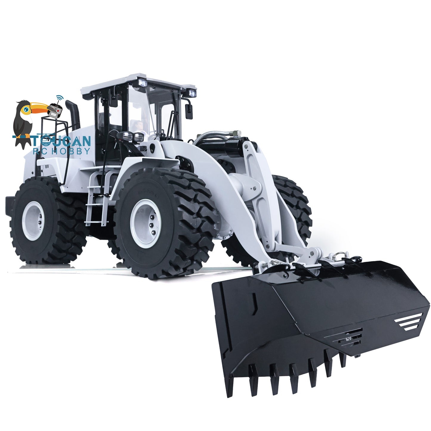 US Stock Metal 1/14 Scale Hydraulic 470 Remote Controlled Loader WA470 Model Ready to Run Construction Vehicle Electric Car 980L Engineering Vehicle ESC Motor Servo Lights Charger