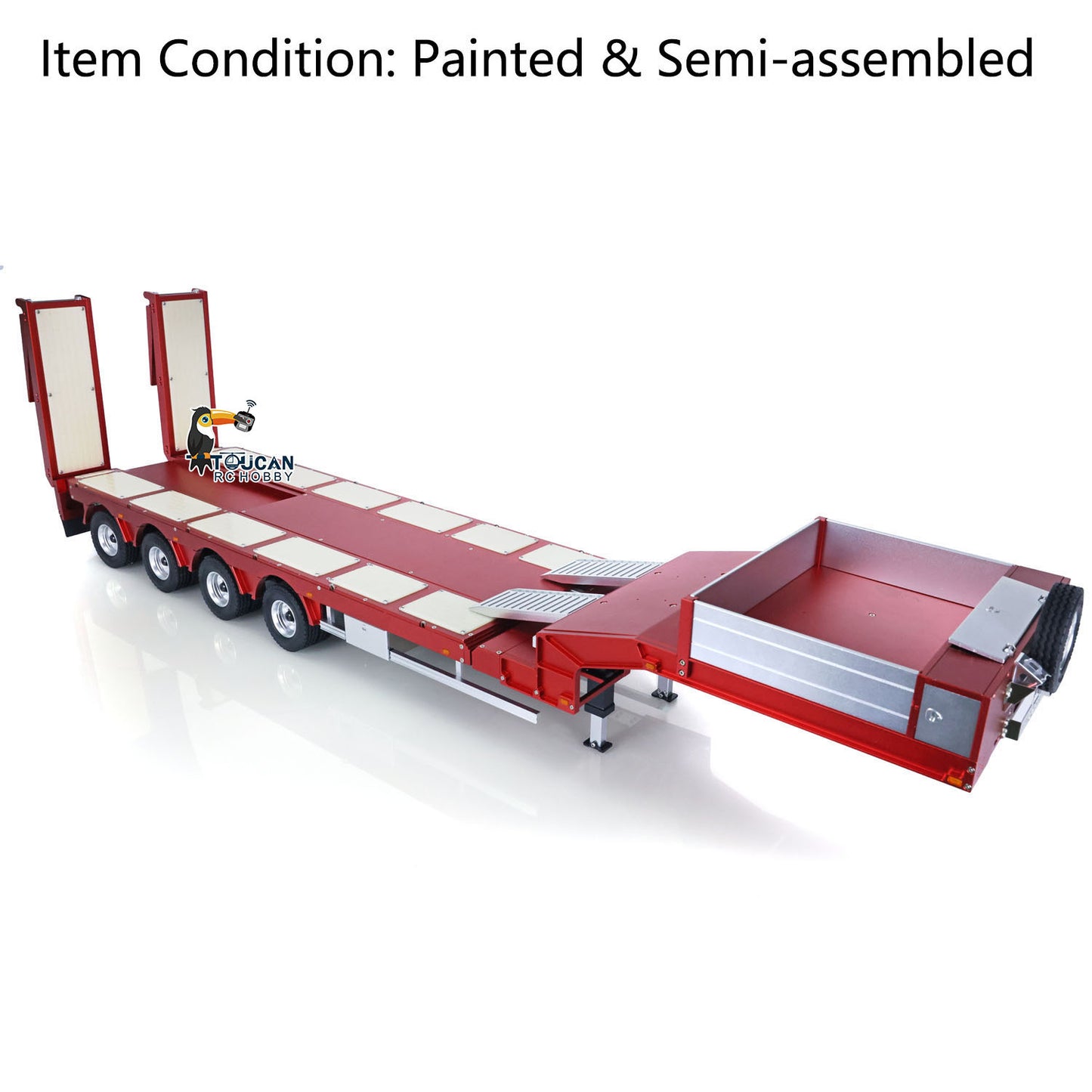 Degree 1/14 Metal Heavy 4Axle Steering Trailer 997 V2 Adjustable Length Width For Remote Control Tractor Truck 56379
