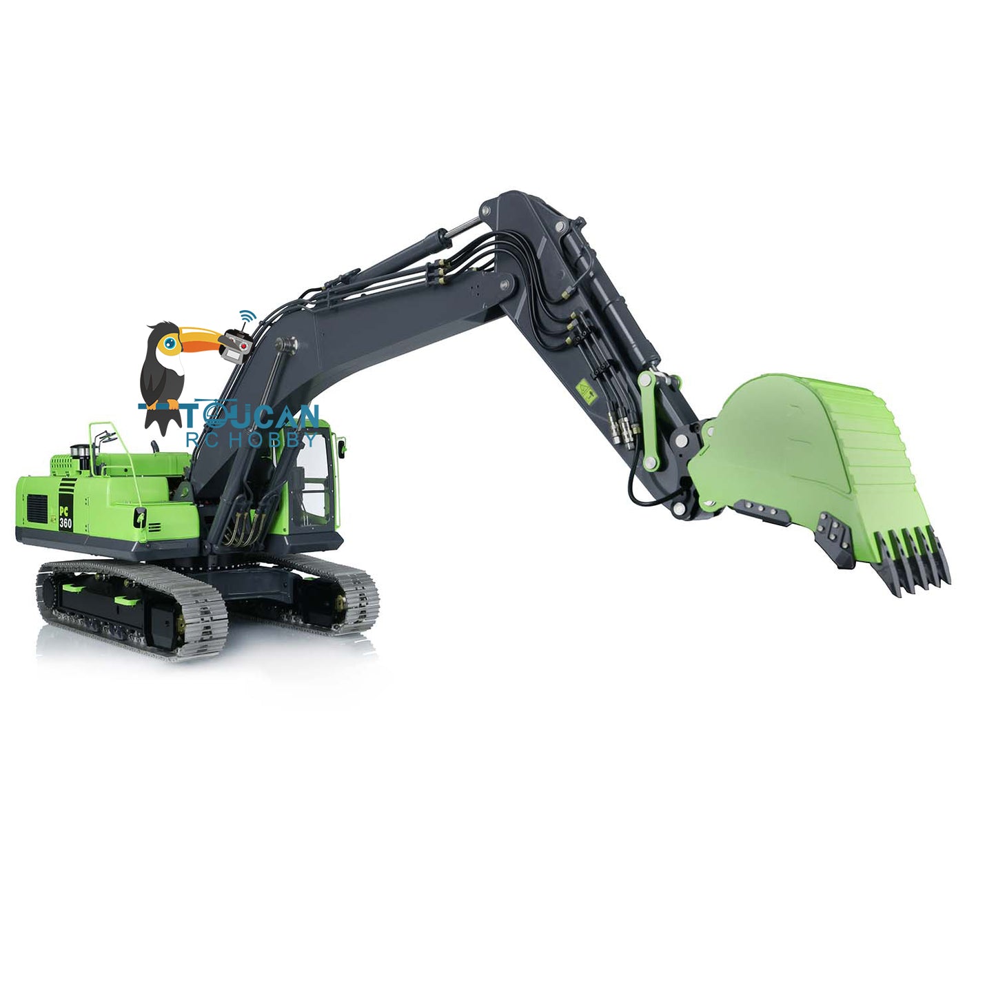 LESU PC360 1/14 Metal RC Excavator B0002 RTR Hydraulic Stainless Steel Digger 8MPa Pump System Grab Grapple Fixed Mount FlySky PL18EV Lite Controller