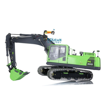 LESU PC360 1/14 Metal RC Excavator B0002 RTR Hydraulic Stainless Steel Digger 8MPa Pump System Grab Grapple Fixed Mount FlySky PL18EV Lite Controller