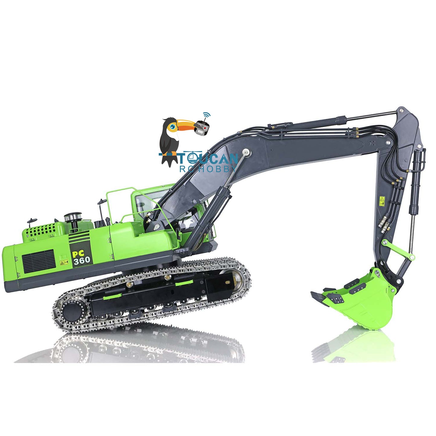 LESU PC360 1/14 Metal RC Excavator B0002 RTR Hydraulic Stainless Steel Digger 8MPa Pump System Grab Grapple Fixed Mount FlySky PL18EV Lite Controller