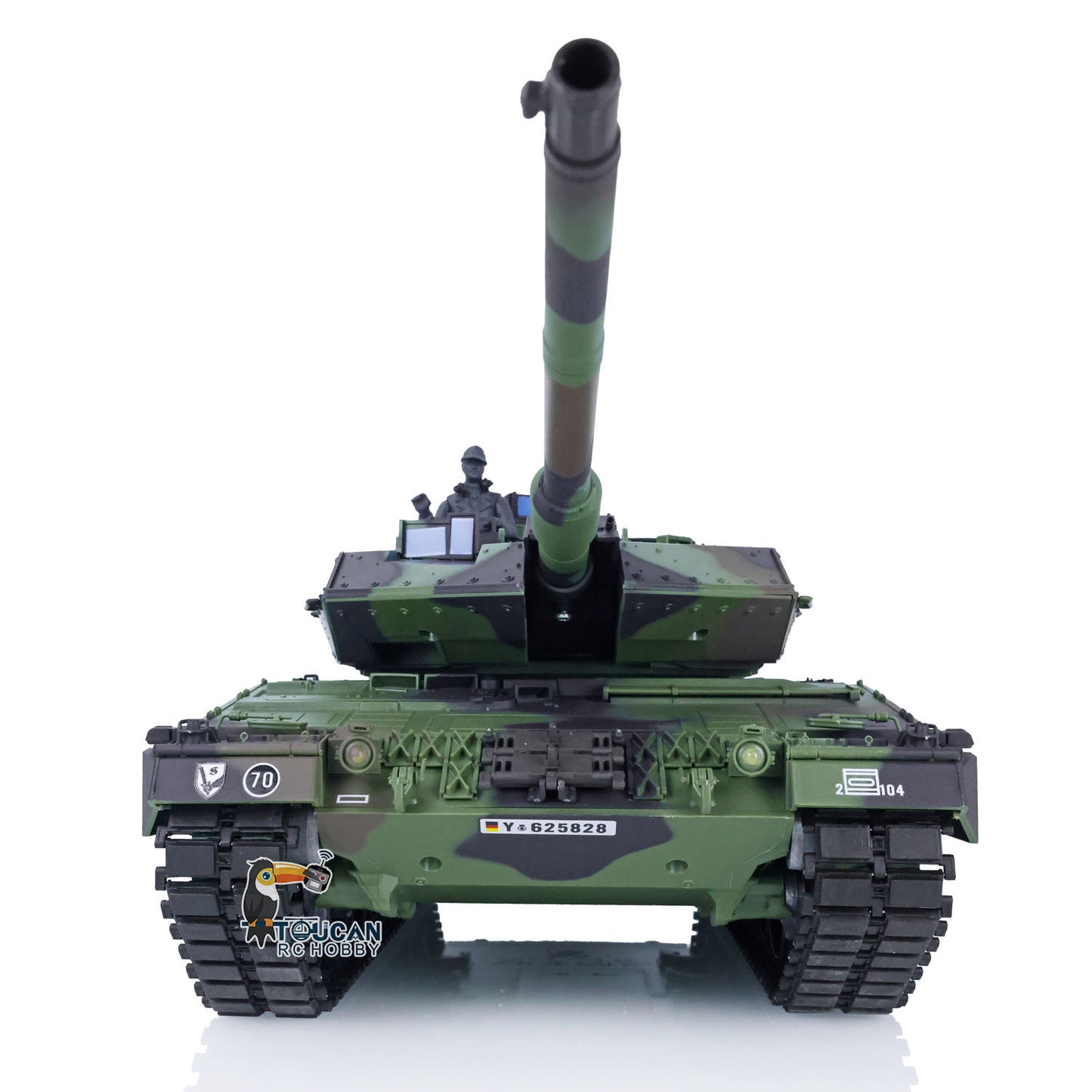Heng Long 1/16 RC Tank Leopard2A6 7.0 3889 Commander Panoramic Sight Rotating BB Pellets Radio Controller Remote Control Openable Turrent Hatch Infrared Transmitter