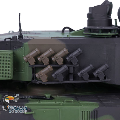 Heng Long 1/16 RC Tank Leopard2A6 7.0 3889 Commander Panoramic Sight Rotating BB Pellets Radio Controller Remote Control Openable Turrent Hatch Infrared Transmitter