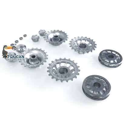 Metal Sprockets Idler 2Rims Road Wheels for 1/16 Heng Long RC Tank Model German Tiger I 3818 Panther 3819 Accessory
