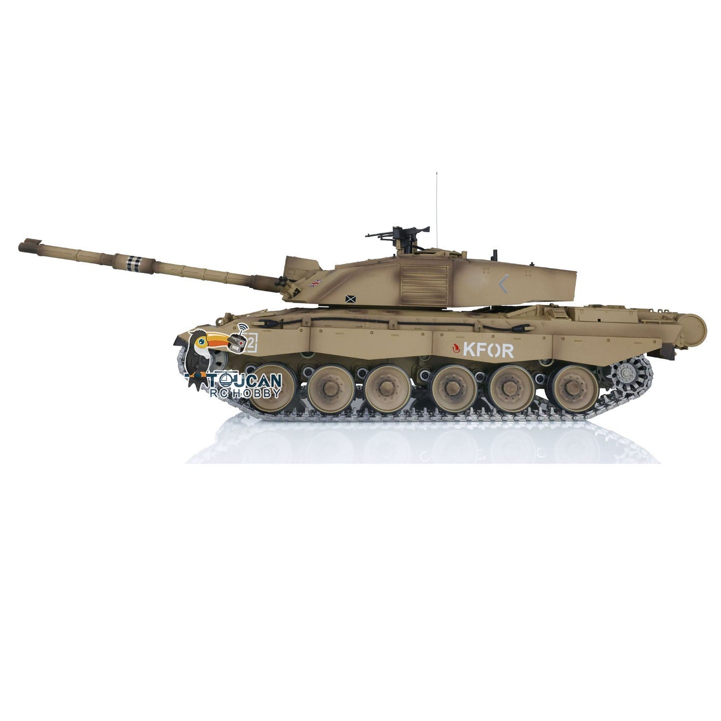 TOUCAN RC HOBBY Henglong 1/16 TK7.0 Promotin British Challenger II 3908 RTR RC Tank 360 Degrees Turret Infrared Combat BB Smoke Metal Sprockets Idlers Wheels Gearbox Tracks
