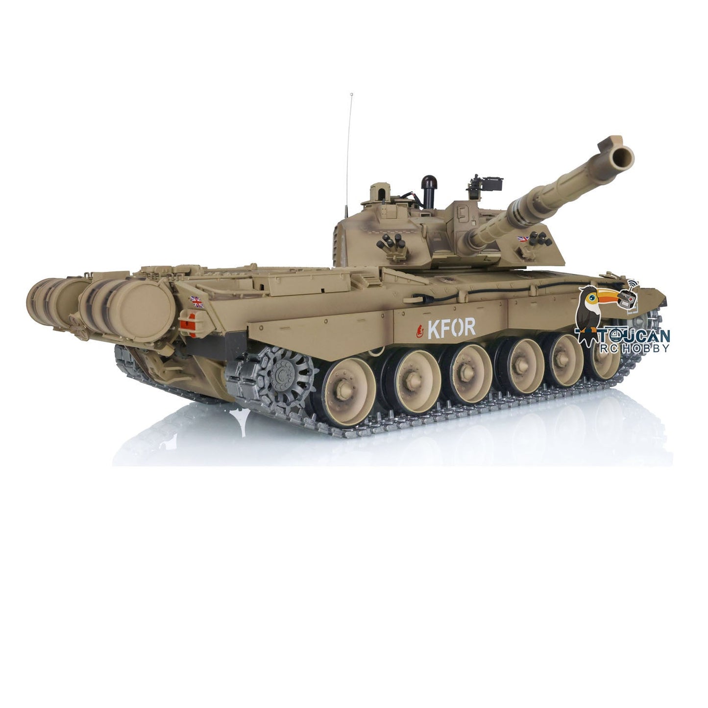 TOUCAN RC HOBBY Henglong 1/16 TK7.0 Promotin British Challenger II 3908 RTR RC Tank 360 Degrees Turret Infrared Combat BB Smoke Metal Sprockets Idlers Wheels Gearbox Tracks