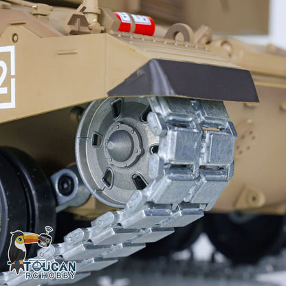 TOUCAN RC HOBBY Henglong 1/16 TK7.0 Promotin British Challenger II 3908 RTR RC Tank 360 Degrees Turret Infrared Combat BB Smoke Metal Sprockets Idlers Wheels Gearbox Tracks