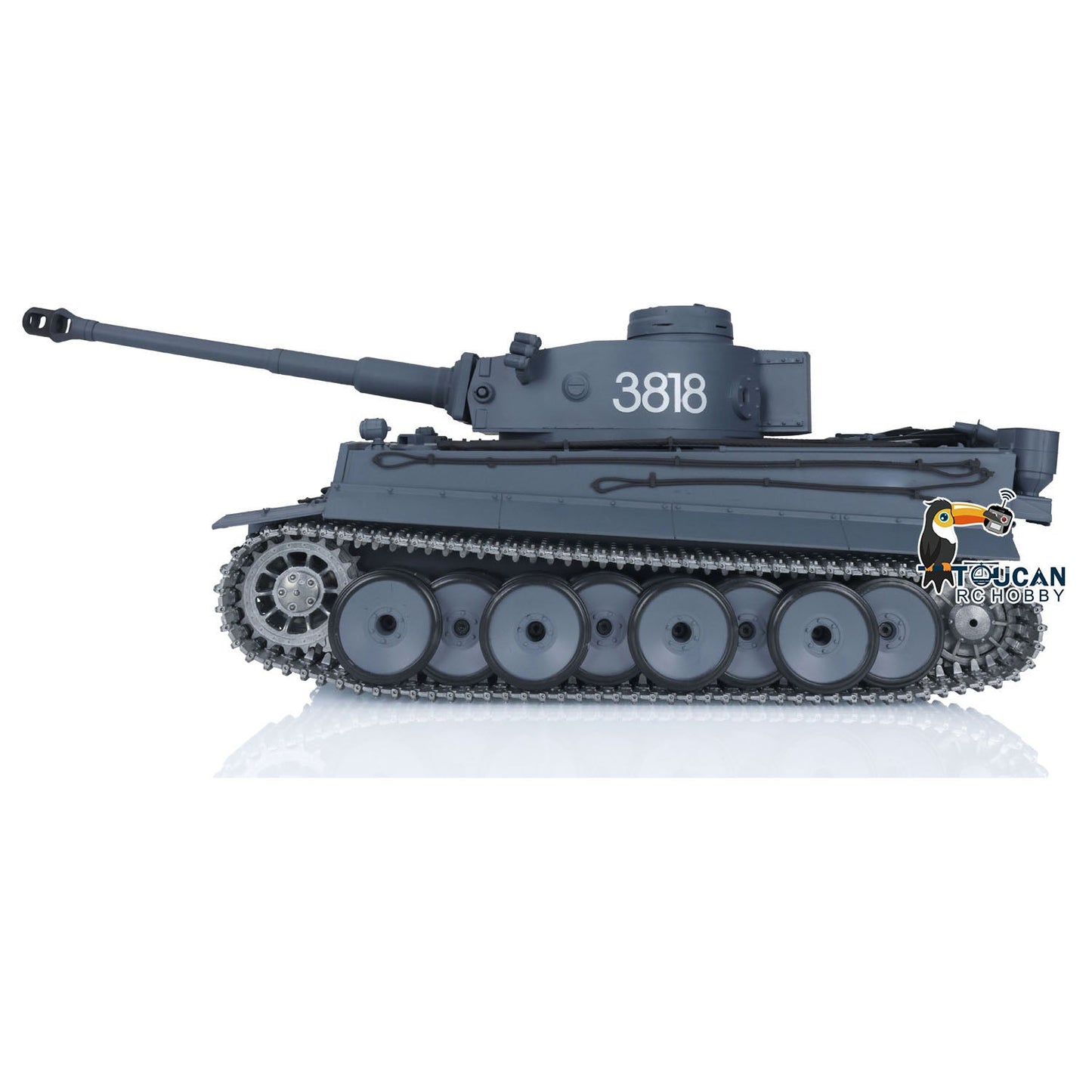 TOUCAN RC HOBBY Henglong 1/16 TK7.0 Promotion 3818 Tiger I RTR RC Tank FPV 360 Degrees Turret Barrel Recoil Smoke BB IR Metal Tracks Sprockets Idlers Wheels