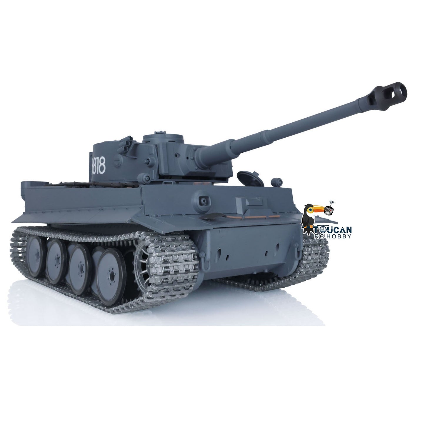 TOUCAN RC HOBBY Henglong 1/16 TK7.0 German Tiger I RTR RC Tank 3818 with 360 Degrees Turret Infrared Combat Smoke BB Unit Metal Tracks Sprockets
