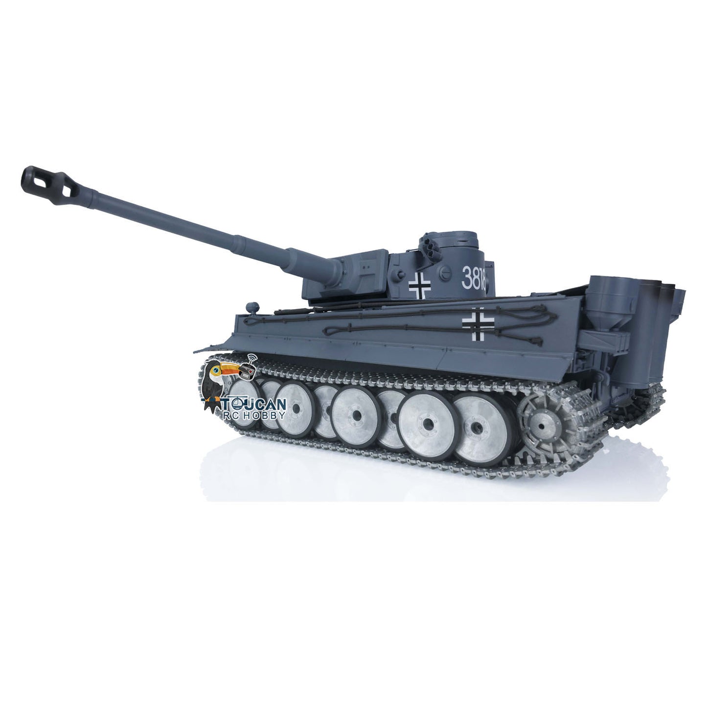 UK Stock Henglong 1/16 7.0 Tiger I RTR RC Tank 3818 W/ Barrel Recoil Metal Tracks Wheels