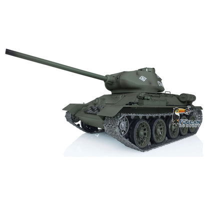 TOUCAN RC HOBBY Henglong 1/16 TK7.0 Promotion Soviet T34-85 RTR RC Tank 3909 with 360 Degrees Turret BB Infrared Combat Smoke Metal Sprockets Idlers Wheels
