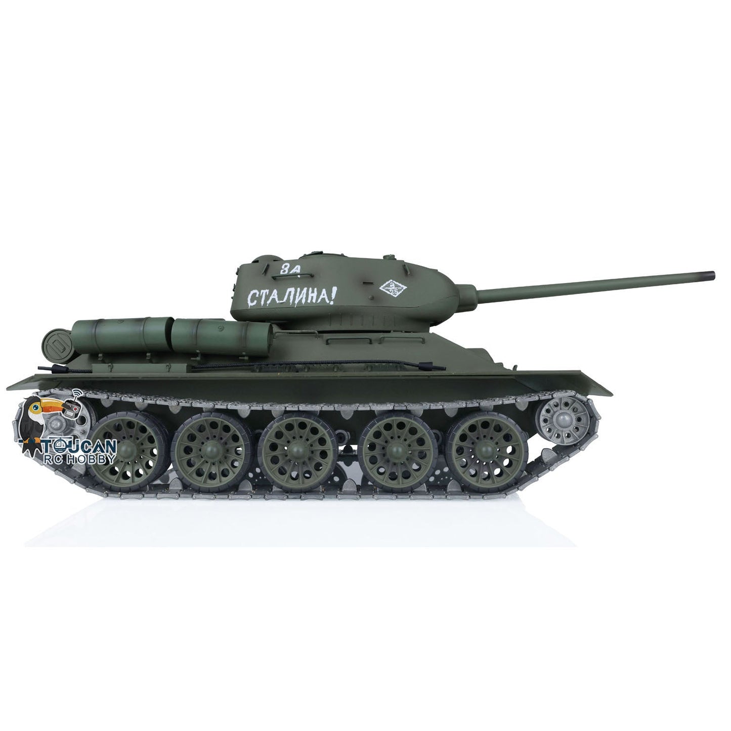 TOUCAN RC HOBBY Henglong 1/16 TK7.0 Promotion Soviet T34-85 RTR RC Tank 3909 with 360 Degrees Turret BB Infrared Combat Smoke Metal Sprockets Idlers Wheels
