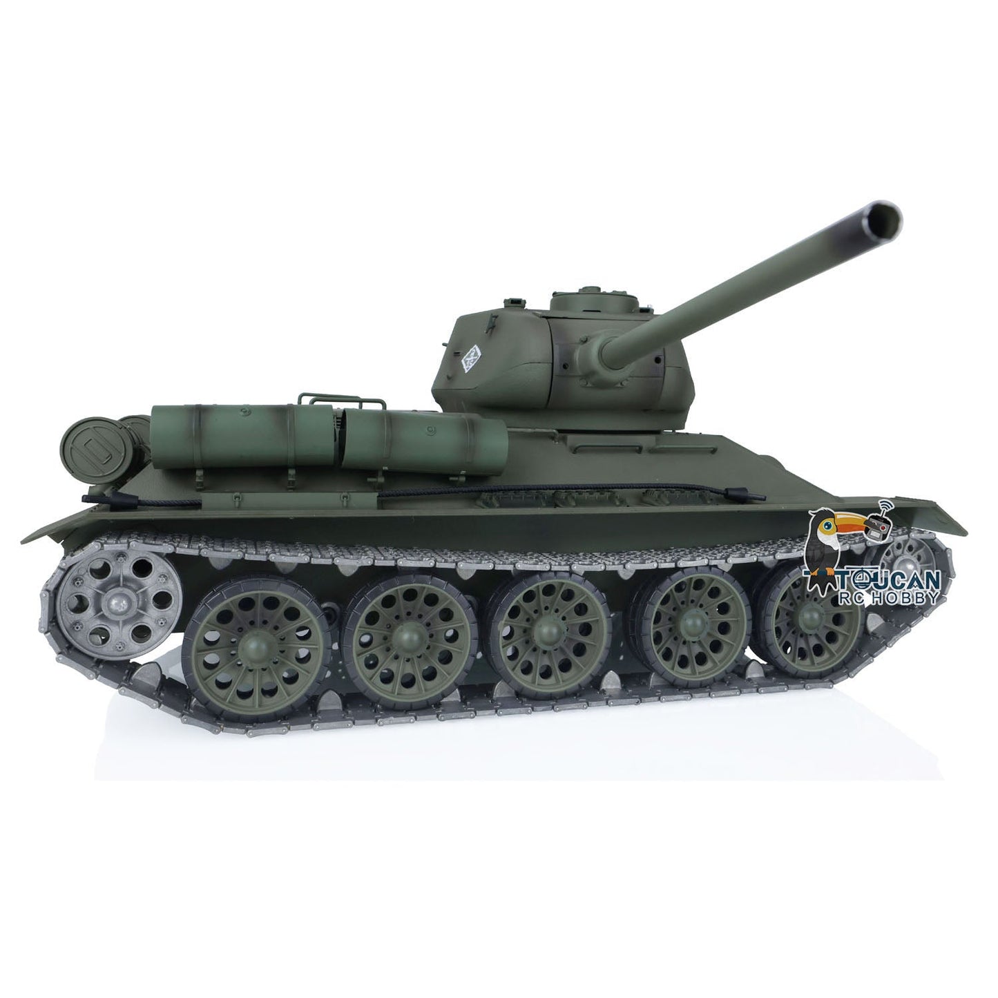 TOUCAN RC HOBBY Henglong 1/16 TK7.0 Promotion Soviet T34-85 RTR RC Tank 3909 with 360 Degrees Turret BB Infrared Combat Smoke Metal Sprockets Idlers Wheels
