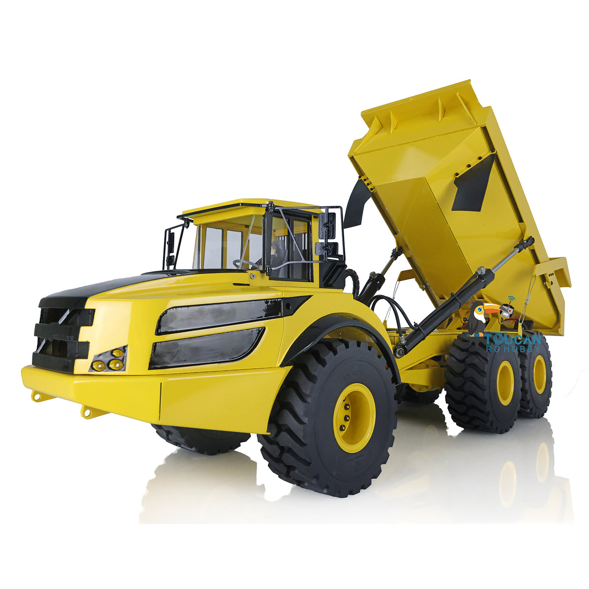 TOUCAN RC HOBBY XDRC US Stock 1:14 Scale 6*6 Metal Hydraulic Dump Truck Radio Controlled A40G Articulated Truck Dumper Tipper Ready To Run Model Sound Light
