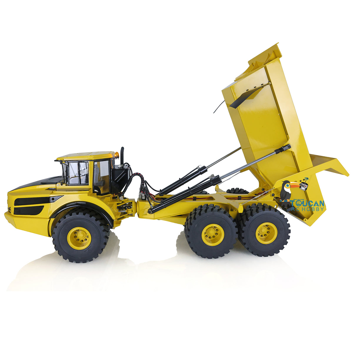 TOUCAN RC HOBBY XDRC US Stock 1:14 Scale 6*6 Metal Hydraulic Dump Truck Radio Controlled A40G Articulated Truck Dumper Tipper Ready To Run Model Sound Light