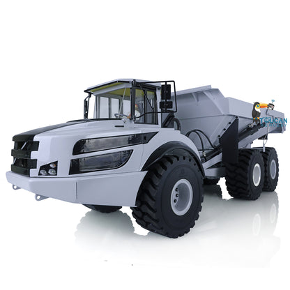 XDRC 6X6 A40G 1/14 RC Metal Hydraulic Articulated Truck Radio Controleld Dumper Model Motor ESC Lights Construction Vehicles