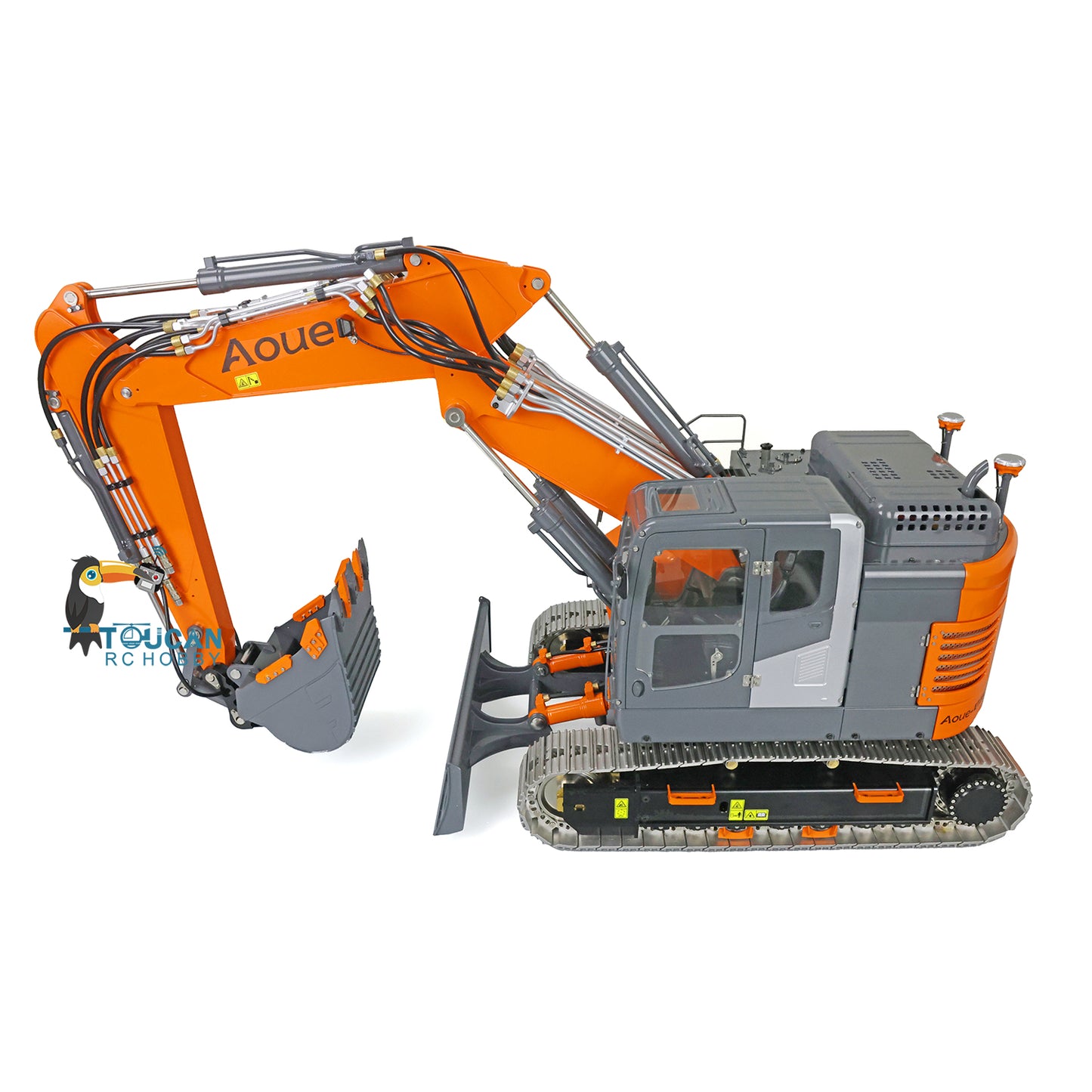 LESU AOUE ET26L 1/14 Metal RC Hydraulic Excavator B0012 RTR Short Tail Three-Arm Digger 6+2CH Directional Valve Quick Release Sound & Light Smoke GPS.