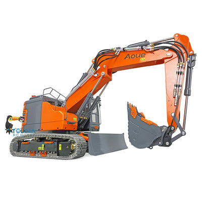 LESU AOUE ET26L 1/14 Metal RC Hydraulic Excavator B0012 RTR Short Tail Three-Arm Digger 6+2CH Directional Valve Quick Release Sound & Light Smoke GPS.