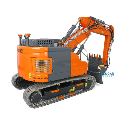 LESU AOUE ET26L 1/14 Metal RC Hydraulic Excavator B0012 RTR Short Tail Three-Arm Digger 6+2CH Directional Valve Quick Release Sound & Light Smoke GPS.