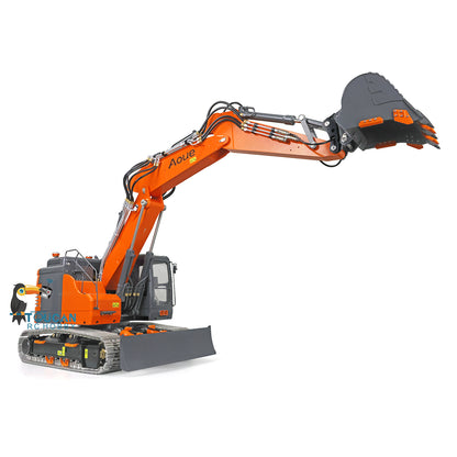 LESU AOUE ET26L 1/14 Metal RC Hydraulic Excavator B0012 RTR Short Tail Three-Arm Digger 6+2CH Directional Valve Quick Release Sound & Light Smoke GPS.