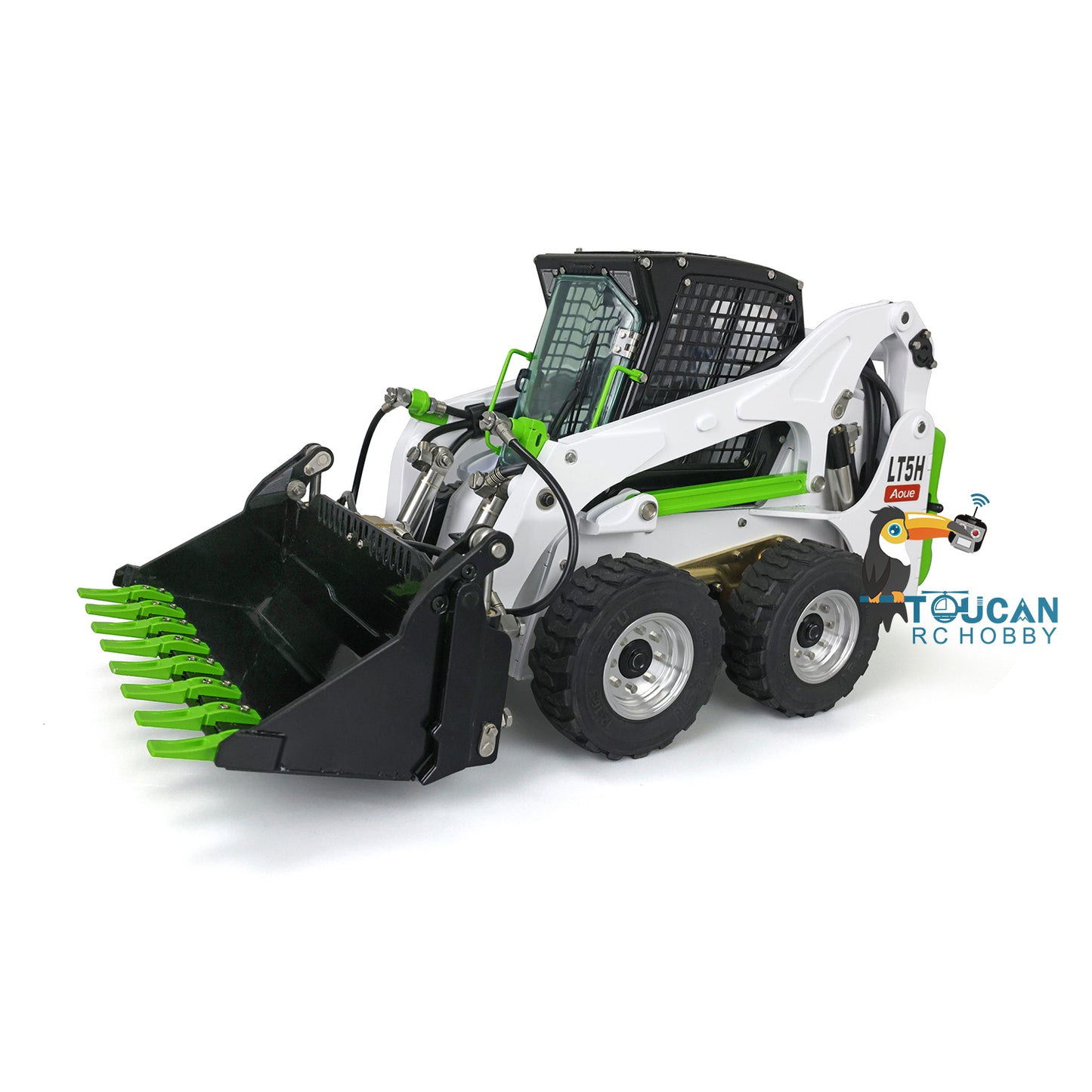 LESU 1/14 Metal RC Loader Aoue-LT5H Hydraulic Wheeled Skid-Steer Construction Vehicle Model Light Sound DIY Wheels Hubs fork Bucket Gripper Ripper Scarifier Shovel Clamp