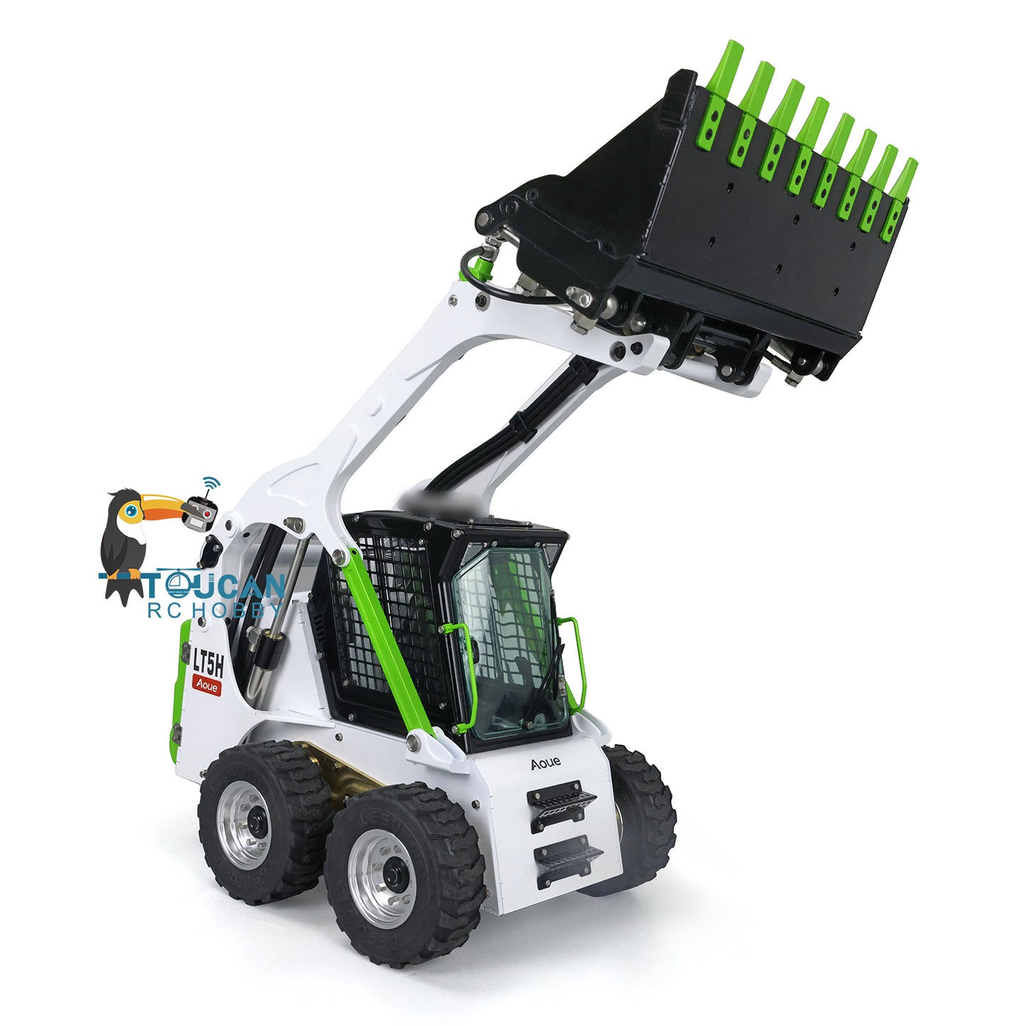 LESU 1/14 Metal RC Loader Aoue-LT5H Hydraulic Wheeled Skid-Steer Construction Vehicle Model Light Sound DIY Wheels Hubs fork Bucket Gripper Ripper Scarifier Shovel Clamp